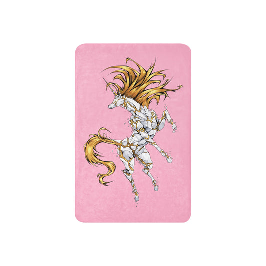 Couverture en Sherpa /Licorne porcelaine