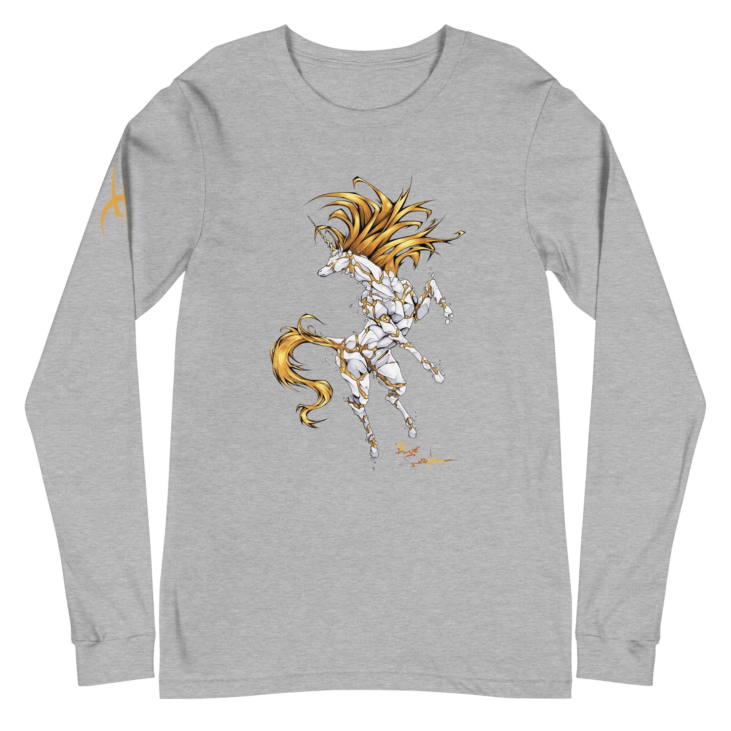 Porcelain Unicorn and Avatar Unity on the back /Long sleeve t-shirt