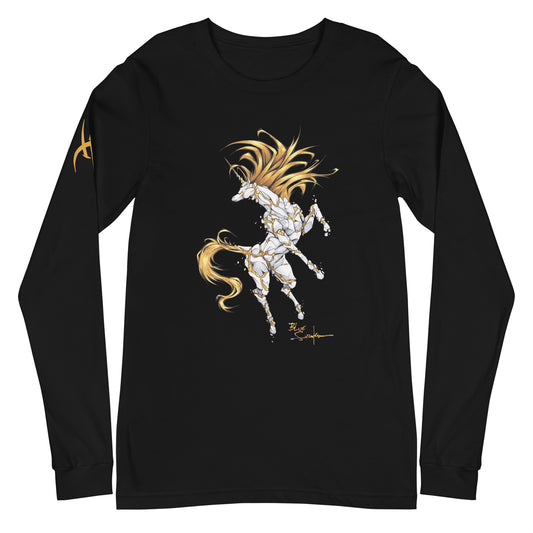 Porcelain Unicorn and Avatar Unity on the back /Long sleeve t-shirt