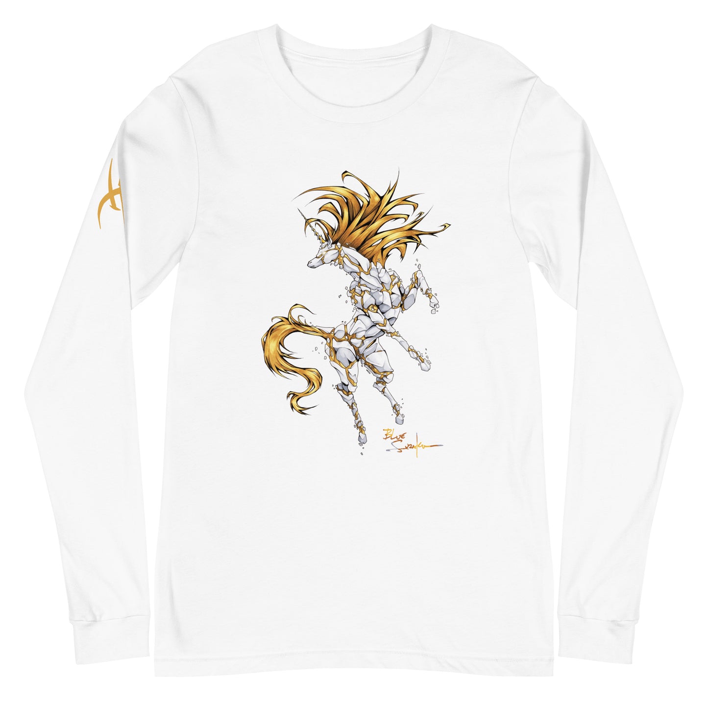 Porcelain Unicorn and Avatar Unity on the back /Long sleeve t-shirt